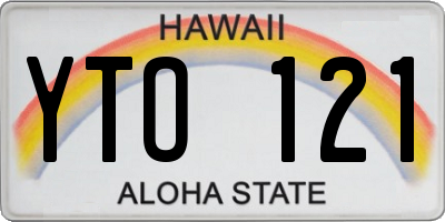 HI license plate YTO121