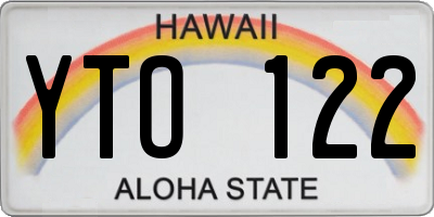HI license plate YTO122