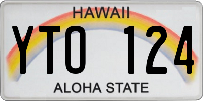 HI license plate YTO124