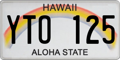 HI license plate YTO125