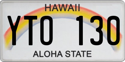 HI license plate YTO130