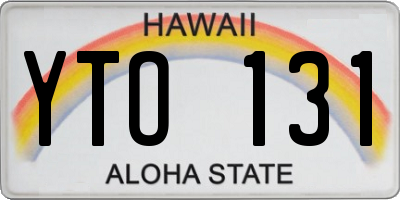 HI license plate YTO131