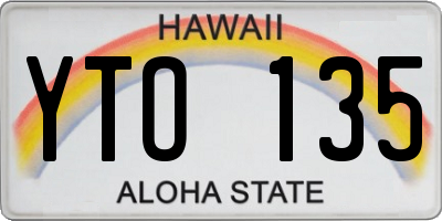 HI license plate YTO135