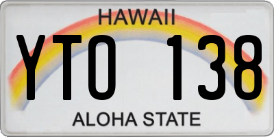 HI license plate YTO138