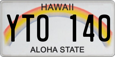 HI license plate YTO140