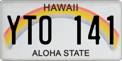 HI license plate YTO141