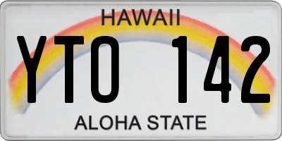 HI license plate YTO142