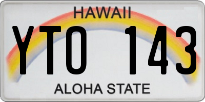 HI license plate YTO143