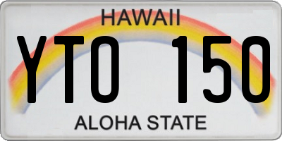 HI license plate YTO150