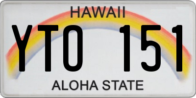 HI license plate YTO151