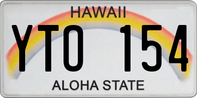HI license plate YTO154