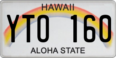 HI license plate YTO160