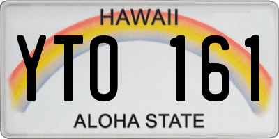 HI license plate YTO161