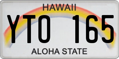 HI license plate YTO165