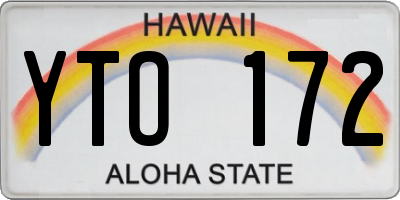 HI license plate YTO172