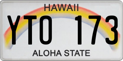 HI license plate YTO173