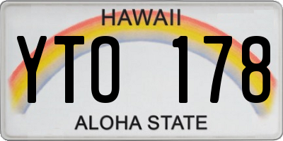 HI license plate YTO178