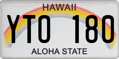 HI license plate YTO180