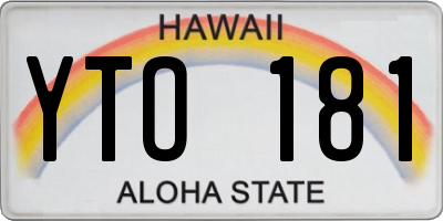 HI license plate YTO181