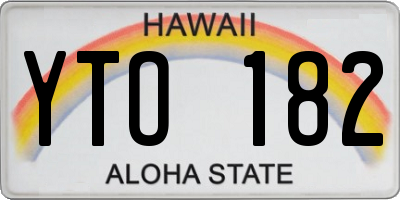 HI license plate YTO182