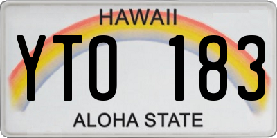 HI license plate YTO183