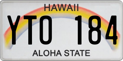 HI license plate YTO184