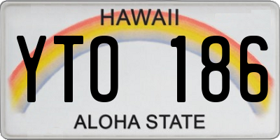 HI license plate YTO186
