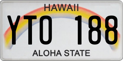 HI license plate YTO188
