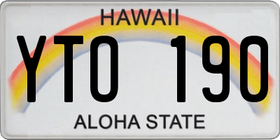HI license plate YTO190