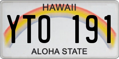HI license plate YTO191