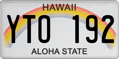 HI license plate YTO192