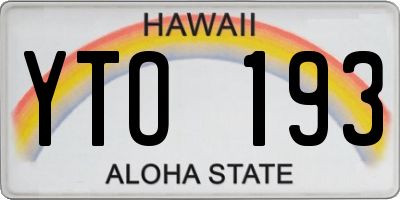 HI license plate YTO193