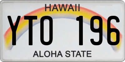 HI license plate YTO196