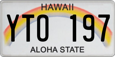 HI license plate YTO197