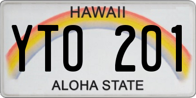 HI license plate YTO201