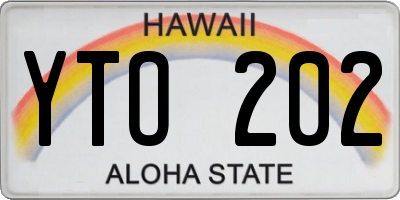 HI license plate YTO202