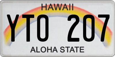 HI license plate YTO207