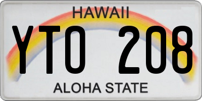 HI license plate YTO208