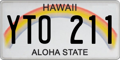 HI license plate YTO211