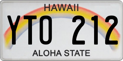 HI license plate YTO212