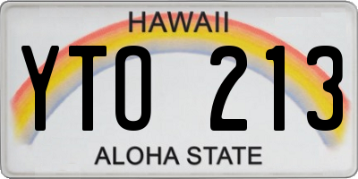 HI license plate YTO213