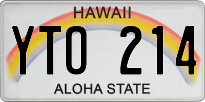 HI license plate YTO214