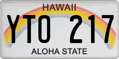 HI license plate YTO217