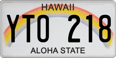HI license plate YTO218