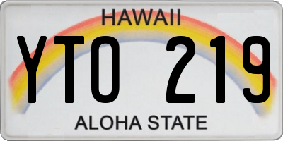 HI license plate YTO219