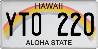 HI license plate YTO220