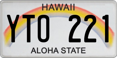 HI license plate YTO221