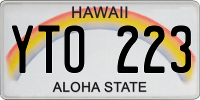 HI license plate YTO223