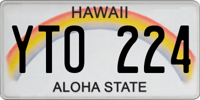 HI license plate YTO224