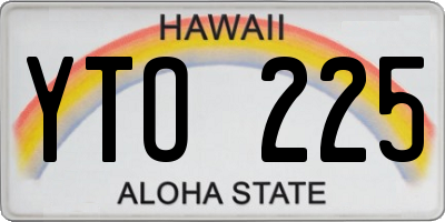 HI license plate YTO225